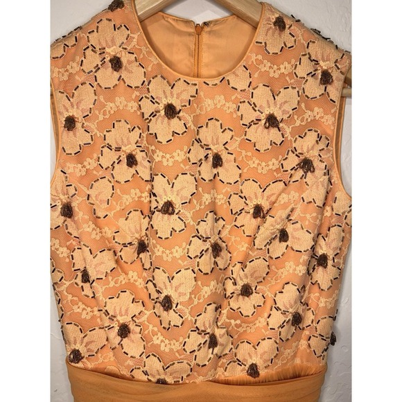 Jack Bryan Vintage 1960 Beaded Peach Toned Dress Woman's - Picture 2 of 6